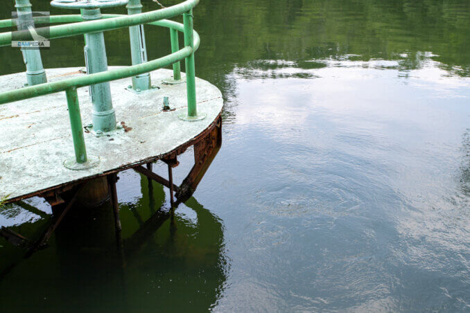 View of the water intake system from the top