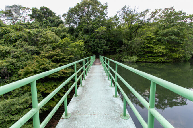 取水設備のあたりより天端を見る