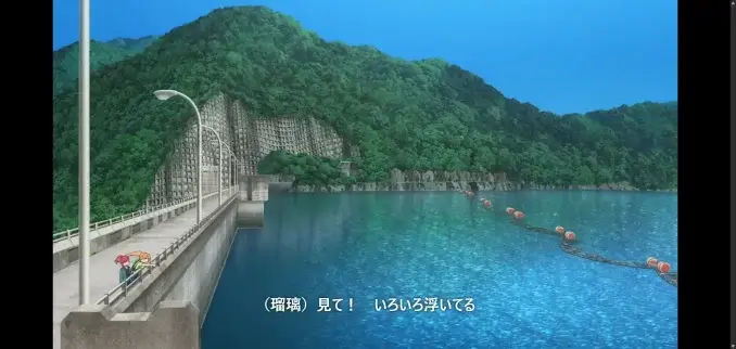 瑠璃の宝石#9（左岸上流側より堤体と貯水池を見る）