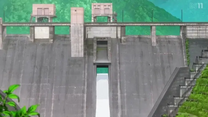 mono#12 深代水坝(堤坝下游面景观)。