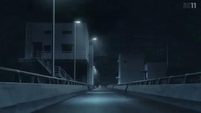mono#12 深代水坝(夜间从右岸俯瞰上缘)。